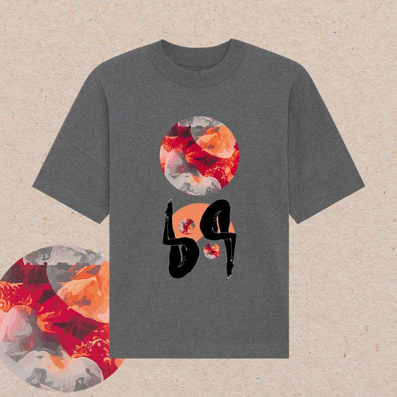 Oversized unisex pilki marškinėliai DEEP DIVE